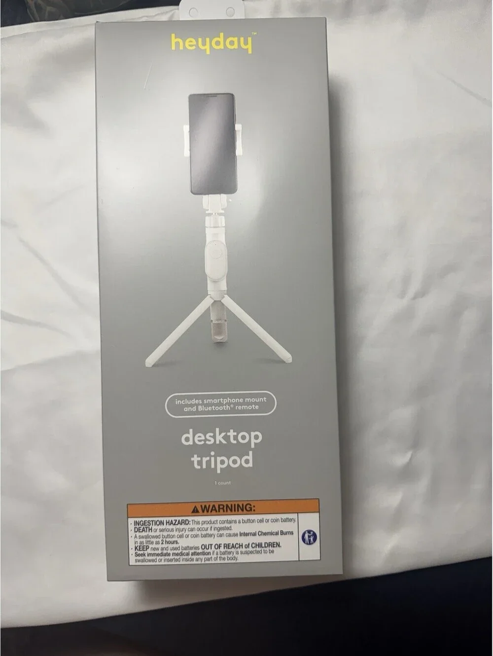 heyday Desktop Tripod for Smartphone w/ Mount, Bluetooth Remote, Foldable 10in